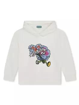 Kenzo Kids худи с графичным принтом, нейтральный цвет