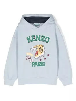 Kenzo Kids худи с логотипом, синий