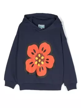 Kenzo Kids худи с нашивкой Boke Flower, синий