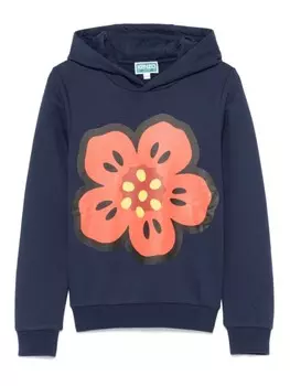 Kenzo Kids худи с принтом Boke Flower, синий