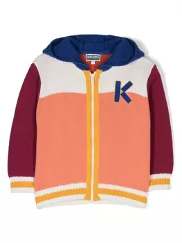 Kenzo Kids кардиган на молнии со вставками, розовый