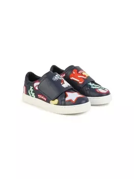 Kenzo Kids кеды с вышивкой, синий