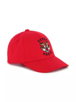 Kenzo Kids кепка с вышитым логотипом, красный