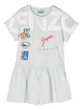 Kenzo Kids комбинезон с принтом Journey, синий