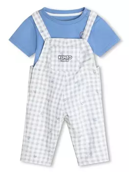 Kenzo Kids комбинезон в клетку, синий