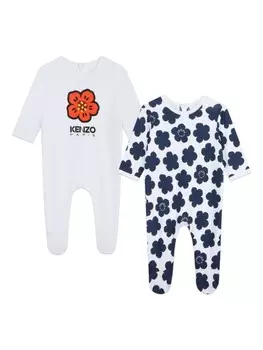 Kenzo Kids комплект Boke Flower из двух пижам, белый