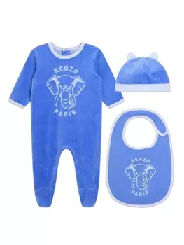 Kenzo Kids комплект для новорожденного с вышивкой, синий