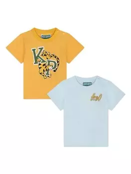 Kenzo Kids комплект из двух футболок с логотипом, синий