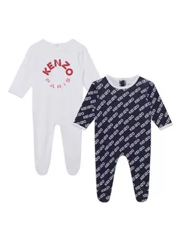 Kenzo Kids комплект из двух пижам с логотипом, белый