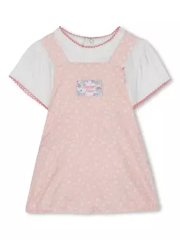 Kenzo Kids комплект из футболки и комбинезона с принтом, белый