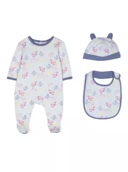 Kenzo Kids комплект из пижамы и нагрудника с шапкой, синий
