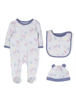 Kenzo Kids "комплект из пижамы, нагрудника и шапки с логотипом", синий