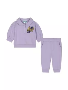 Kenzo Kids комплект из толстовки и брюк с логотипом, фиолетовый