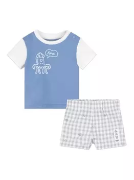 Kenzo Kids комплект из топа и шортов, синий