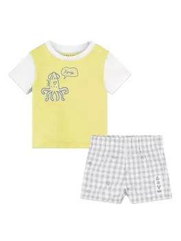 Kenzo Kids комплект из топа и шортов, желтый