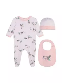 Kenzo Kids комплект из трех предметов с графичным принтом, розовый