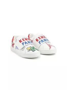 Kenzo Kids кроссовки с вышитым логотипом, белый
