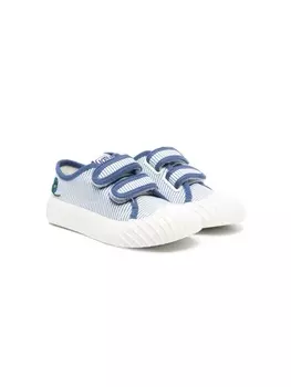 Kenzo Kids кроссовки в полоску с вышивкой Poppy, синий