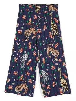 Kenzo Kids кюлоты с цветочным принтом, синий