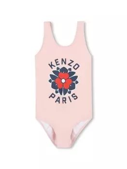Kenzo Kids купальник с логотипом, розовый