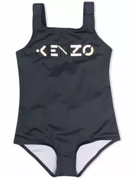 Kenzo Kids купальник с логотипом, серый