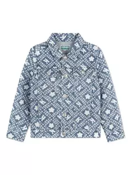 Kenzo Kids куртка из денима с монограммой, синий