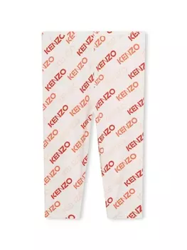 Kenzo Kids легинсы с логотипом, нейтральный цвет