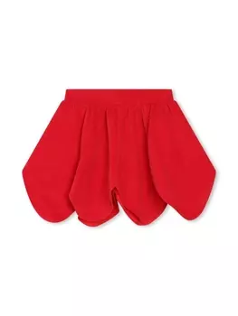 Kenzo Kids logo-embroidered stretch-cotton skirt, красный