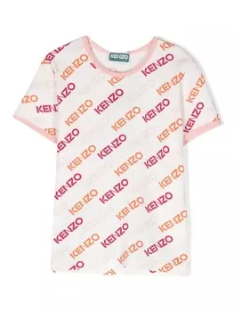 Kenzo Kids logo-print short-sleeved T-shirt, белый