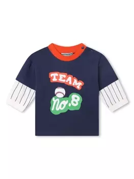 Kenzo Kids многослойная футболка с графичным принтом, синий