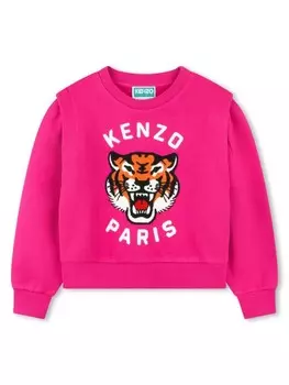Kenzo Kids многослойная толстовка с принтом, розовый