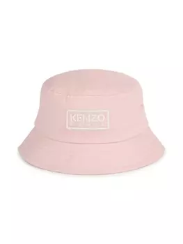 Kenzo Kids панама с вышитым логотипом, розовый