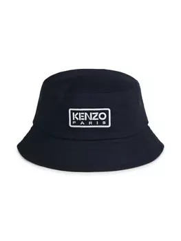 Kenzo Kids панама с вышитым логотипом, синий