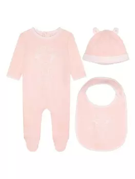 Kenzo Kids пижама из органического хлопка с логотипом, розовый
