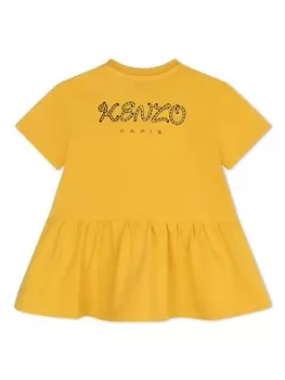 Kenzo Kids платье с аппликацией, желтый