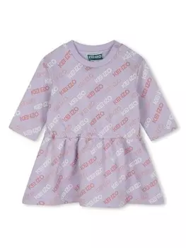 Kenzo Kids платье с логотипом, фиолетовый
