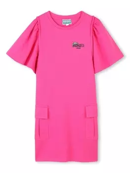 Kenzo Kids платье с логотипом, розовый