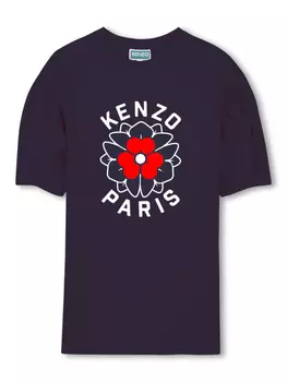 Kenzo Kids платье с логотипом, синий