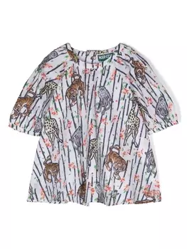 Kenzo Kids платье с принтом, белый