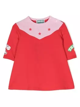 Kenzo Kids платье с принтом, красный