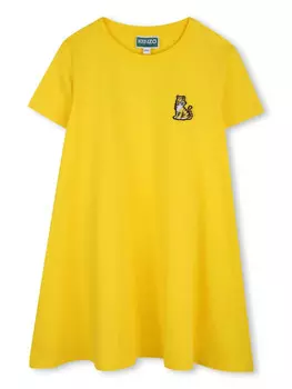 Kenzo Kids платье с принтом Tiger, желтый