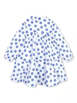 Kenzo Kids платье с узором в горох, белый