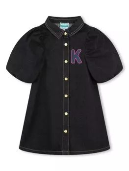 Kenzo Kids платье с вышивкой Tiger, синий