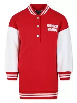 Kenzo Kids платье-свитер с логотипом, красный