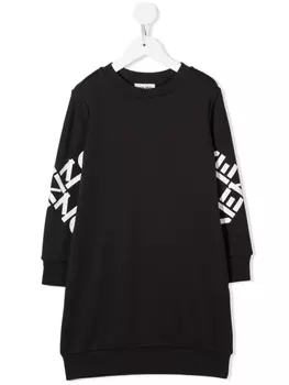 Kenzo Kids платье-толстовка с логотипом, серый