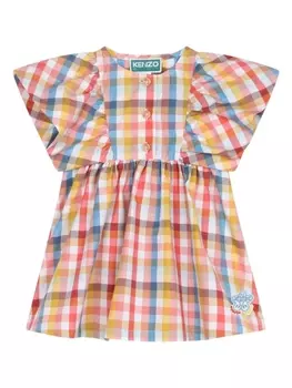 Kenzo Kids платье в клетку, желтый