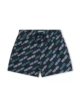 Kenzo Kids плавки-шорты с эластичным поясом и логотипом, синий