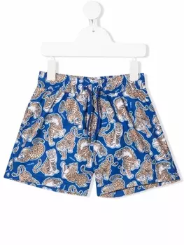 Kenzo Kids плавки-шорты с принтом, синий