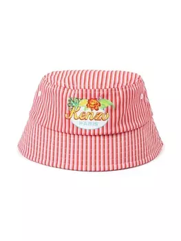 Kenzo Kids полосатая панама с логотипом, красный
