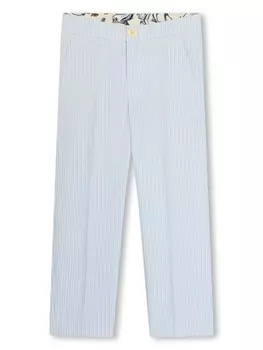 Kenzo Kids полосатые брюки прямого кроя, синий